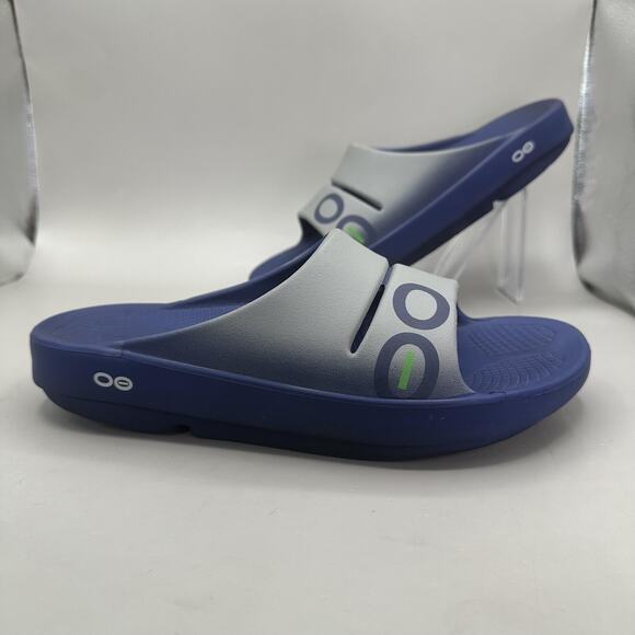 OOFOS OOahh Sport Recovery Slides Sandals Shoes Mens Size 7 Blue Gray Comfort main image 4